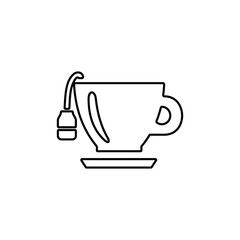 Cup of tea with tea bag. Flat icon illustration.