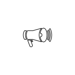 Megaphone icon in flat style. Loudspeaker symbol. Announcement, promotion sign.