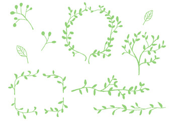 草の素材ベクターセット