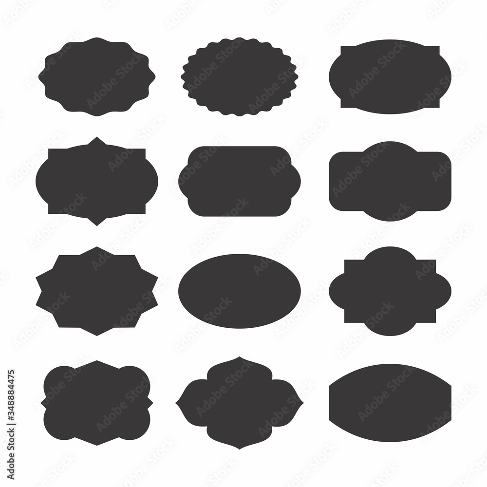 Poster set of simple assorted blank oval shape design template vector