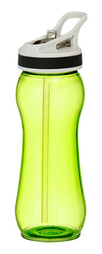 Green drinking bottle / flask with clipping path