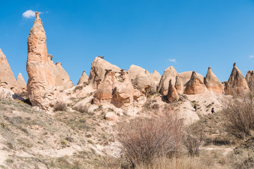 Many different rock formations and small fairy chimneys at Devrent Valley  in Goreme, Cappadocia,Turkey.
