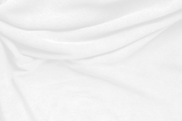 Fototapeta premium White soft cotton towel from natural, texture for background, close up photo.