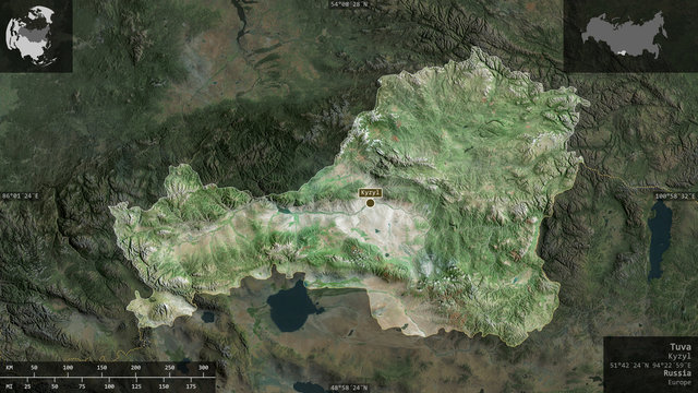 Tuva, Russia - composition. Satellite
