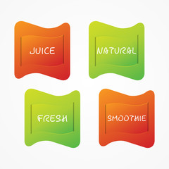Juice, Natural, Smoothie, Fresh icon. Green, orange gradient vector sign isolated. Illustration symbol for food, drink, product, sticker, package, label, healthy eating, design element