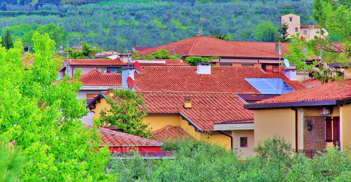 Traditional roofs in Italy near Florence