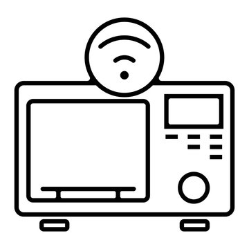 Microwave wifi icon vector photo