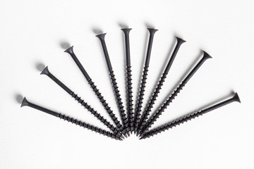 wood screws fan on a white background