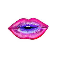 Fashion purple and lilac lips gradient illustration