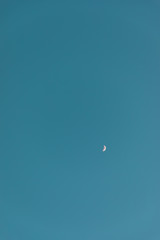 Crescent moon on the turquoise sky