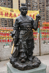 Sun Wukong or Monkey King in Wong Tai Sin Temple, Kowloon, Hong Kong