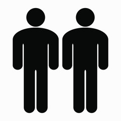 People group icon. 2 people. Meeting of workers. Conference. Crowd. Vector icon.
