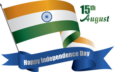 Happy Independence day India Vector illustration Flyer design for 15th August