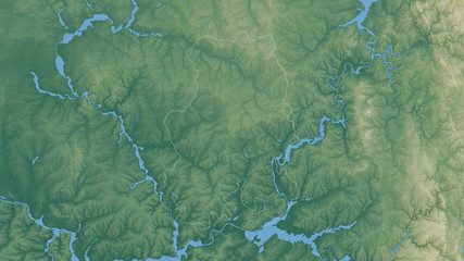 Udmurt, Russia - outlined. Relief