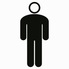 Human icon. Illustration of a standing pedestrian. Male person. The employee of the enterprise. Vector icon.