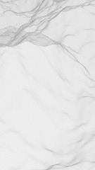 Obraz premium Abstract landscape on a white background. Cyberspace grid. hi tech network. 3d illustration
