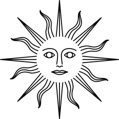 Magic  sun icon , vector 
