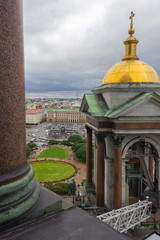 St. Petersburg, Russia, 8th of July, 2016. View from the Colonnade of the Saint Isaac's Cathedral, Saint-Isaac's square and monument