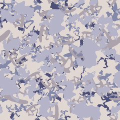 Urban camouflage of various shades of beige, blue and violet colors