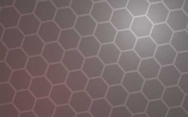 Honeycomb with color lighting, on a gray background. Perspective view on polygon look like honeycomb. Isometric geometry. 3D illustration