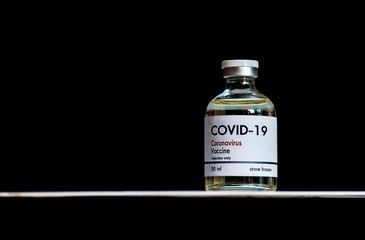 Covid-19 coronavirus vaccine in Glass bottle 50 ml.