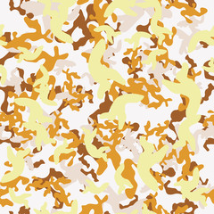 Desert camouflage of various shades of yellow, brown and white colors
