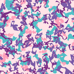 Fototapeta na wymiar UFO camouflage of various shades of blue, pink and violet colors
