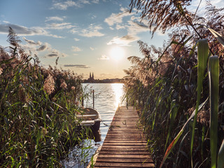 Ruppiner See lake in Brandenburg, Germany. - obrazy, fototapety, plakaty