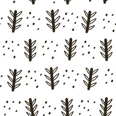 Vector seamless pattern with plants. Background for packaging, textiles, cover art, Wallpaper - 348896215