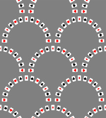 Playing cards pattern seamless. Poker cards background. vector texture
