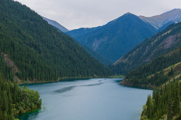 Kolsay lake - mountain lake in Kazakhstan