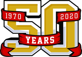 Gold and Silver 50 3D Typography Vector