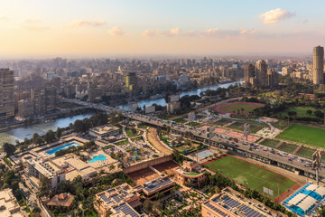 Obraz premium Gezira island in the centre of Cairo and the Nile, Egypt