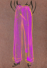 fashion illustration. clothes sketch. watercolor painting
