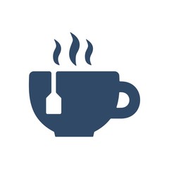 Cup of tea with tea bag. Flat icon illustration.
