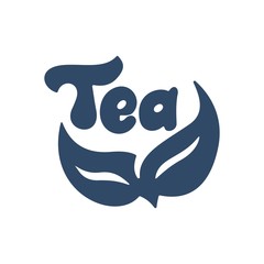 Tea leaves logo element. Flat icon design.