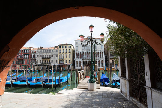 Grand Canal with gondole in Venice, Italy