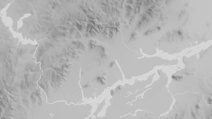 Yevrey, Russia - outlined. Grayscale