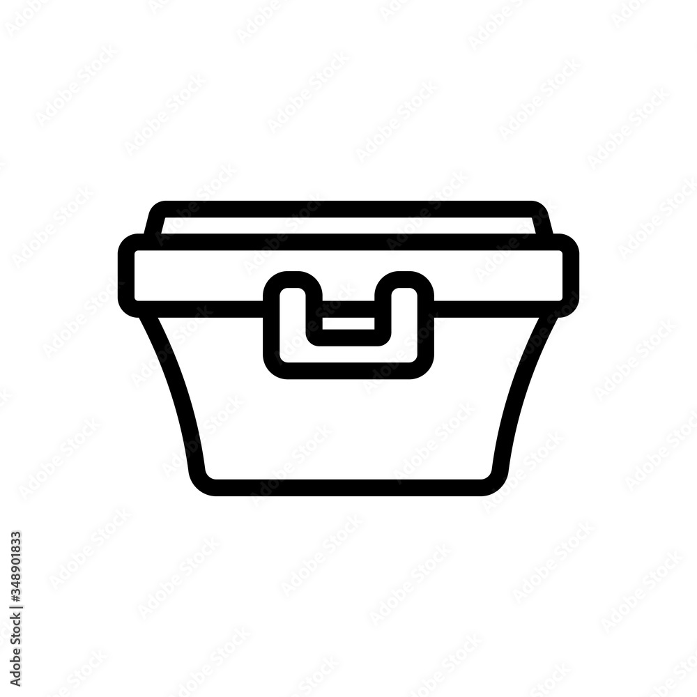 Poster food container with latch handle icon vector. food container with latch handle sign. isolated contou