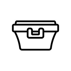 food container with latch handle icon vector. food container with latch handle sign. isolated contour symbol illustration