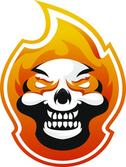Skull fire gaming logo design