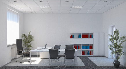 office, interior visualization, 3D illustration