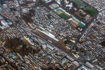 ＪＲ武蔵小金井電車区付近を空撮