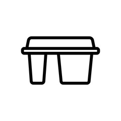 different departments of lunch boxing icon vector. different departments of lunch boxing sign. isolated contour symbol illustration