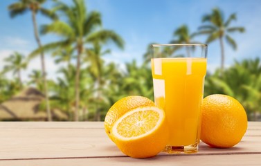 Orange juice and slices of orange on background © BillionPhotos.com