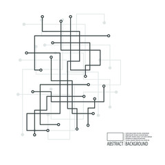 Modern line art illustration with blue line connection artificial intelligence on