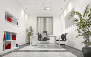 office, interior visualization, 3D illustration