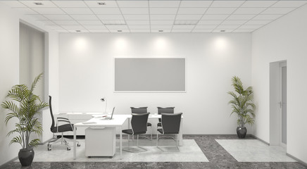 office, interior visualization, 3D illustration