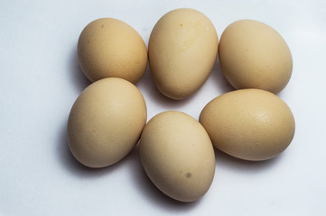 Organic hen eggs from a homely farm