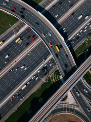 View of wide highway in Dubai, UAE